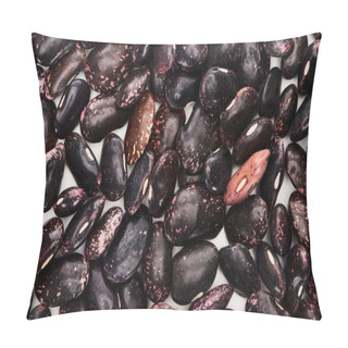 Personality  Top View Of Uncooked Organic Black Beans Pillow Covers