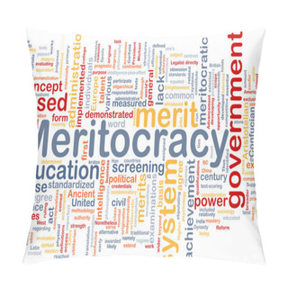 Personality  Meritocracy Background Wordcloud Concept Illustration Pillow Covers