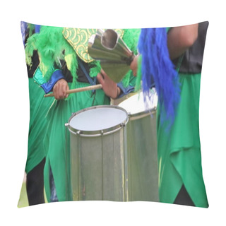 Personality  Percussion Instruments Feathers And Carnival Embroidery Pillow Covers