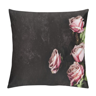Personality  Beautiful Roses On A Dark Grunge Background Pillow Covers