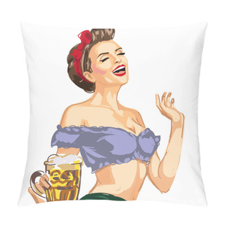 Personality  Pin Up Waitress Hanging Beer Pillow Covers