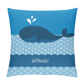 Personality  Blue Whale With Sea Pillow Covers