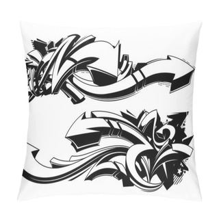 Personality  Black And White Graffiti Backgrounds Pillow Covers