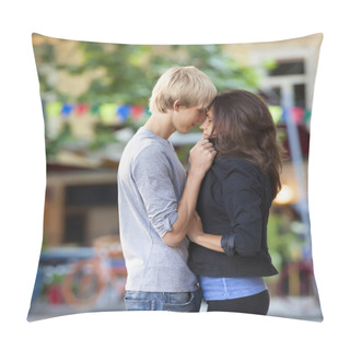 Personality Young Teen Couple On The Street Pillow Covers