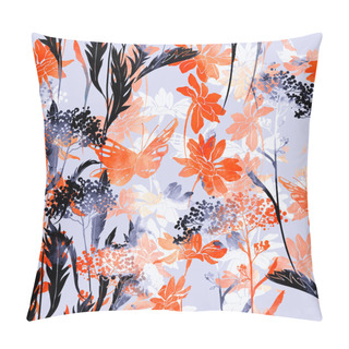 Personality  Imprints Of Flowers And Herbs Pillow Covers