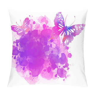 Personality  Amazing Watercolor Background With Butterfly Pillow Covers