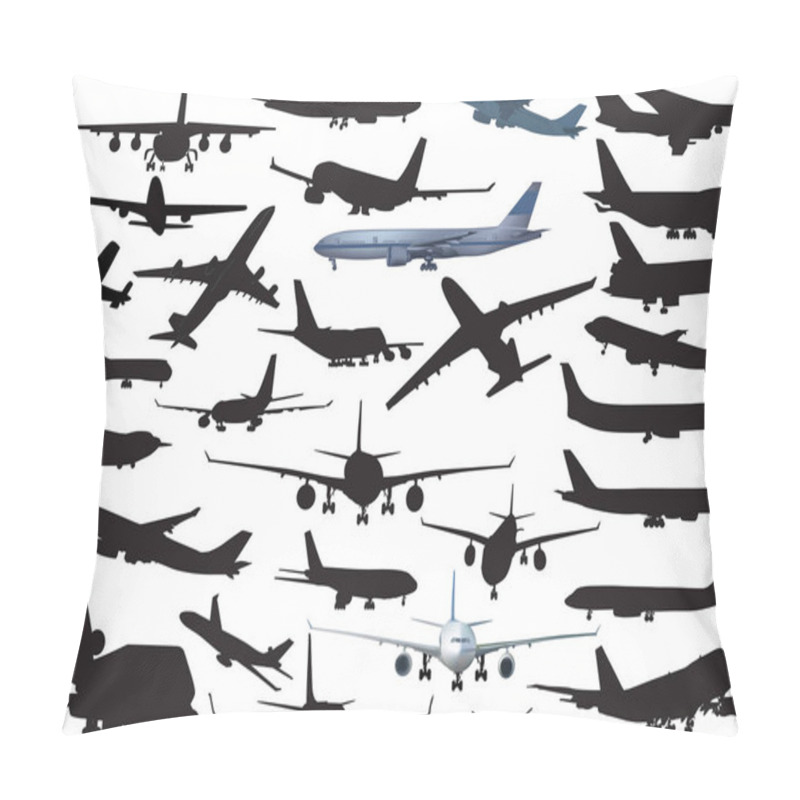 Personality  illustration with airplanes collection isolated on white background pillow covers