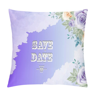 Personality  Purple Flower Background Wedding Card Vector Pillow Covers