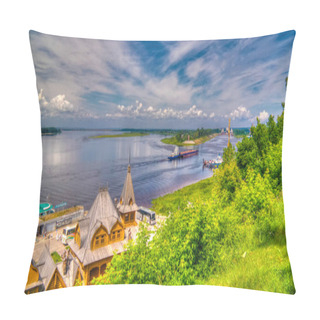 Personality  View To Volga River From The Hill - 25 June 2016 Gorodets Town, Russia Pillow Covers
