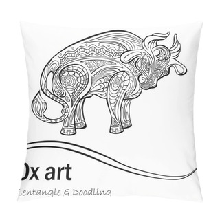 Personality  Ox Black And White Patterns Pillow Covers