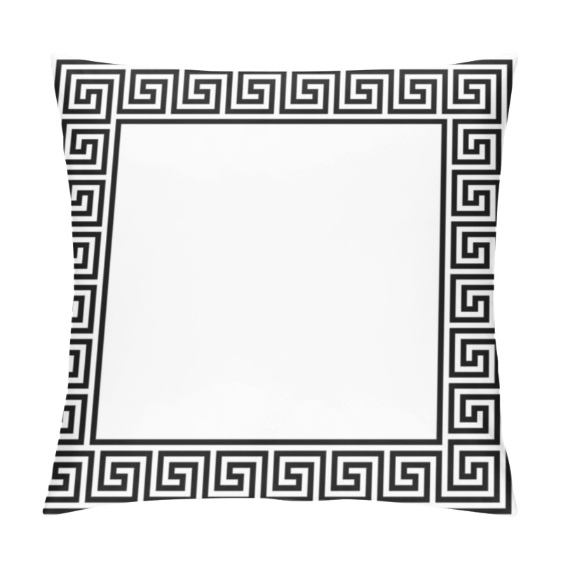 Personality  Greek frame ornaments, meanders. Square meander border from a repeated Greek motif Vector illustration on a white background pillow covers