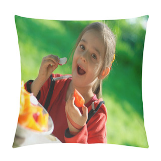 Personality  Girl Eats A Tomato And A Garden Radish Pillow Covers