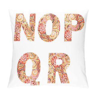 Personality  Autumn Ornamental Font Letters With Watercolour Ornament Pillow Covers
