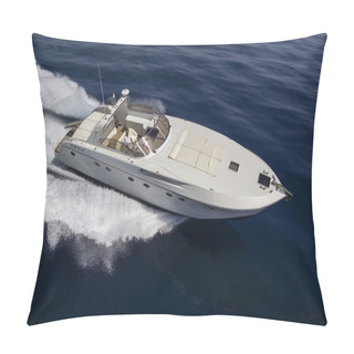 Personality  Luxury Yacht, Aerial View Pillow Covers