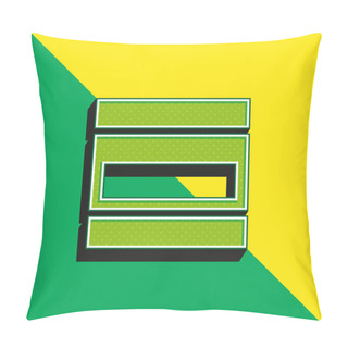 Personality  Accordion Menu Green And Yellow Modern 3d Vector Icon Logo Pillow Covers