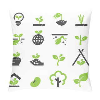 Personality  Sprout Icon Set Pillow Covers