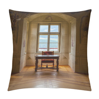 Personality  GRESSONEY, ITALY - January 6th: Interior Of Castle Savoia Pillow Covers