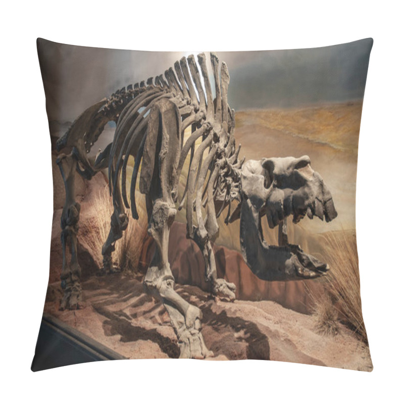 Personality  Toxodon Fossil Skeleton,  Patagonia, Argentina. Pillow Covers