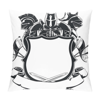 Personality  Knight & Shield Silhouette Ornament Pillow Covers