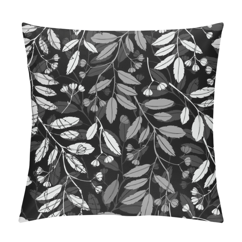 Personality  Seamless monochrome pattern with branches pillow covers