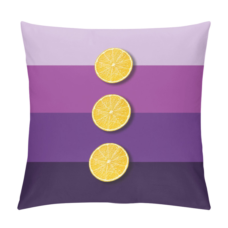 Personality  Abstract Lemon Slices On Electric Purple Background Pillow Covers