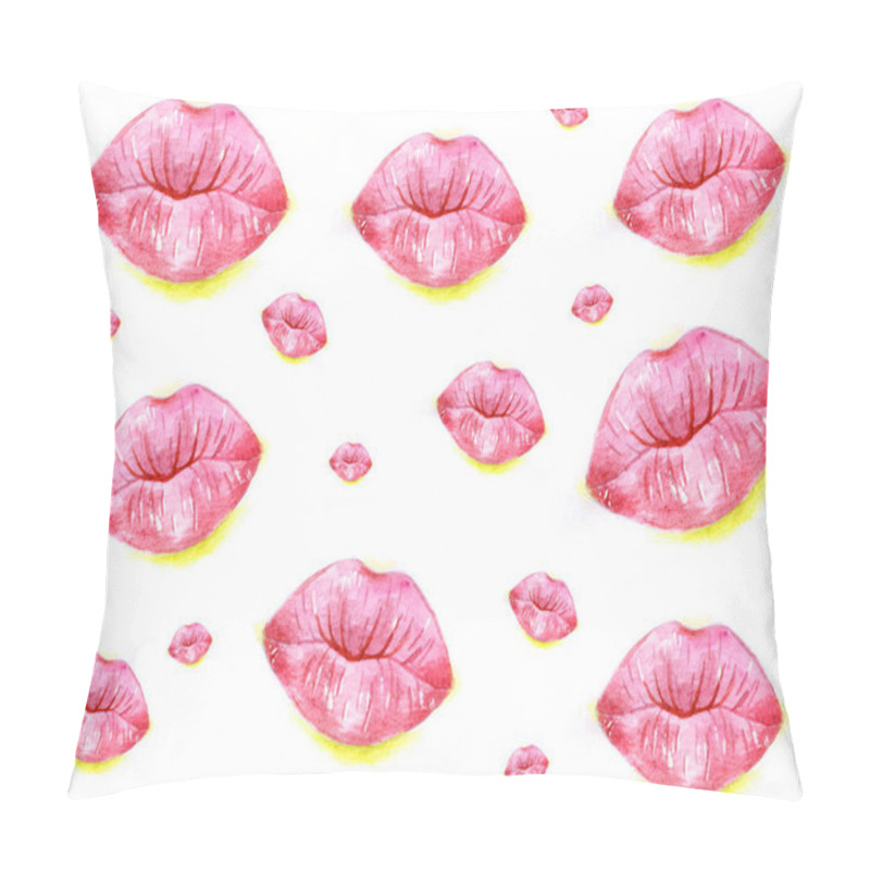 Personality  Love kiss world kiss day watercolor macro drawing poster  pillow covers