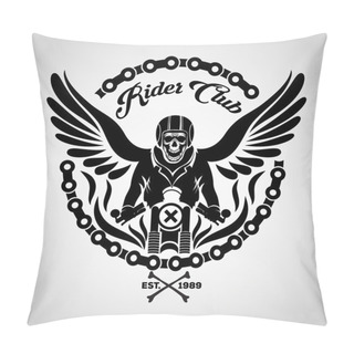 Personality  Biker Skull Logo Pillow Covers