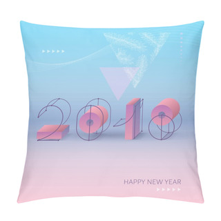 Personality  Christmas And New Year Illustration. 2018 Date Poster. Pillow Covers