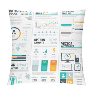 Personality  Infographic Elements Big Set Vector EPS10 Pillow Covers