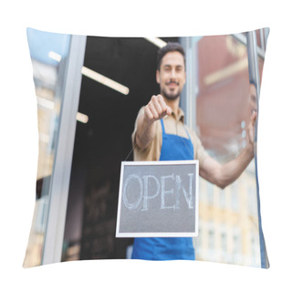 Personality  Small Business Owner With Open Sign Pillow Covers