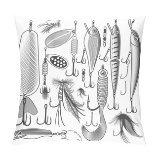 Personality  Artificial Fishing Lures Pillow Covers