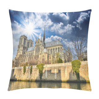 Personality  Paris. Beautiful View Of Notre Dame Cathedral Pillow Covers