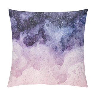 Personality  Full Frame Image Of Night Sky Painting With Purple And Pink Watercolor Paints Background Pillow Covers