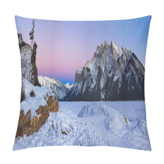 Personality  Frozen Lake Minnewanka In Banff National Park, Alberta Pillow Covers