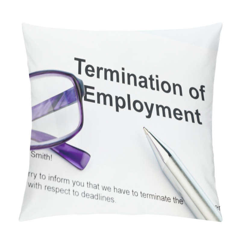 Personality  Termination By Employer (english) Pillow Covers