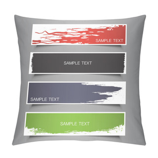 Personality  Colorful Vector Set Of Three Header Designs Pillow Covers