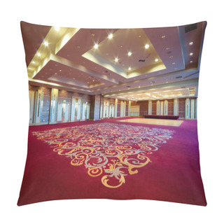 Personality  Huge Hall Interior With Red Carpet And Seiling With Lights In Hotel Pillow Covers