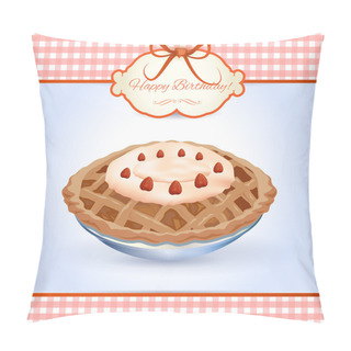 Personality  Birthday Cake. Vector Illustration Pillow Covers