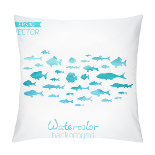 Personality  Watercolor Fish On Background Pillow Covers