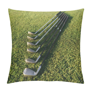 Personality  Golf Clubs On Grass Pillow Covers