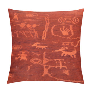 Personality  Ancient Petroglyphs In Valley Of Fire Nevada Pillow Covers