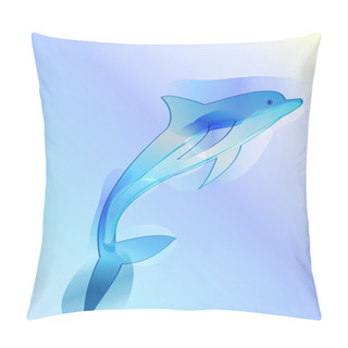 Personality  Poster With A Leaping Dolphin Pillow Covers
