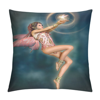 Personality  Fairy With Glowing Bird, 3d CG Pillow Covers