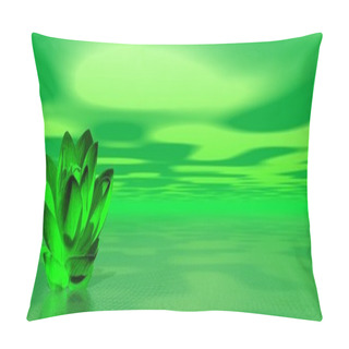 Personality  Lily Flower In Green Ocean Pillow Covers
