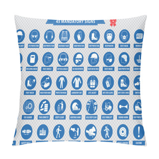 Personality  Mandatory Signs, Construction Health, Safety Signs Pillow Covers