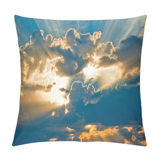 Personality  Beautiful Heavenly Landscape With The Sun In The Clouds. Pillow Covers