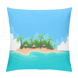 Personality  Pixel Art Island Pillow Covers