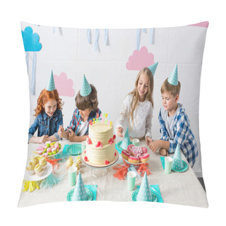 Personality  Happy Kids At Birthday Table  Pillow Covers