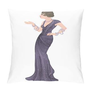 Personality  Flapper Girl: Retro Party Invitation Pillow Covers