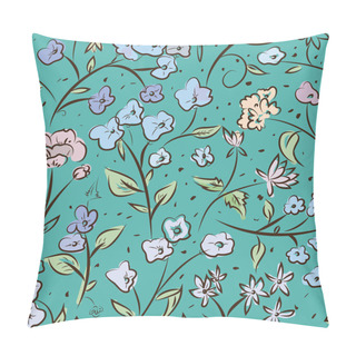 Personality  Tiny Spring Flowers Doodle Drawing Pattern Pillow Covers